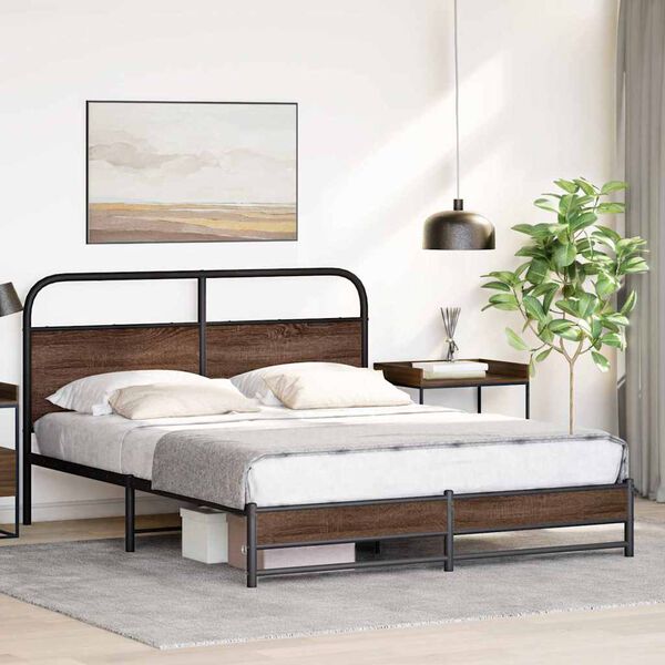 vidaXL Cadre de lit sans matelas 150x200 cm ch&ecirc;ne marron