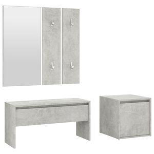 vidaXL Ensemble de meubles de couloir Gris b&eacute;ton Bois d'ing&eacute;nierie