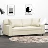 vidaXL Canap&eacute; 2 places avec oreillers cr&egrave;me 140 cm similicuir
