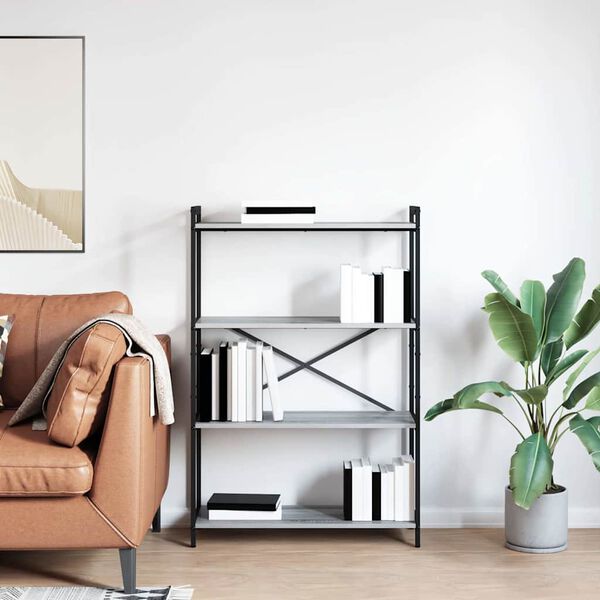 vidaXL &Eacute;tag&egrave;re Sonoma gris 80 x 30 x 120 cm Bois d'ing&eacute;nierie