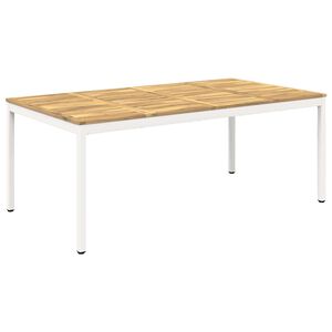 vidaXL Table de d&icirc;ner de jardin Blanc 196 x 100,5 x 75 cm