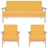 vidaXL Ensemble de canap&eacute;s 3 pcs Tissu Jaune