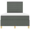 vidaXL Lit &agrave; ressort LED avec matelas Gris fonc&eacute; 120 x 200 cm tissu