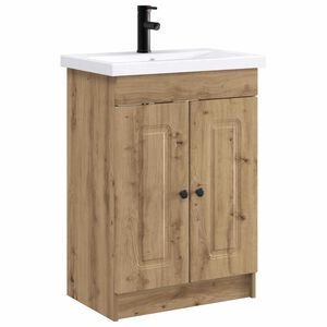 vidaXL Ensemble de mobilier de salle de bain Ch&ecirc;ne artisanal