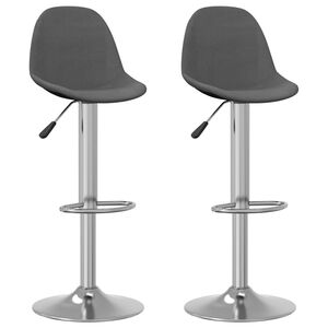 vidaXL Tabourets de bar lot de 2 gris fonc&eacute; tissu