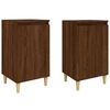 vidaXL Tables de chevet 2pcs ch&ecirc;ne marron 40x35x70cm bois d'ing&eacute;nierie