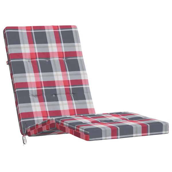 vidaXL Coussins de chaise longue lot de 2 motif &agrave; carreaux rouges