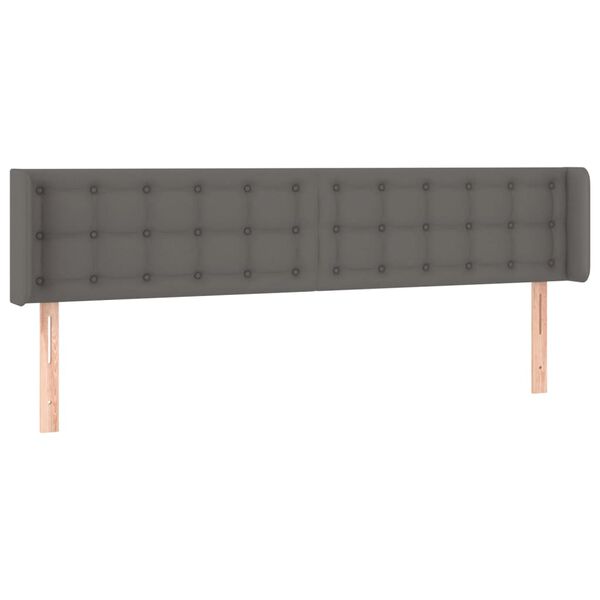vidaXL T&ecirc;te de lit &agrave; LED Gris 183x16x78/88 cm Similicuir