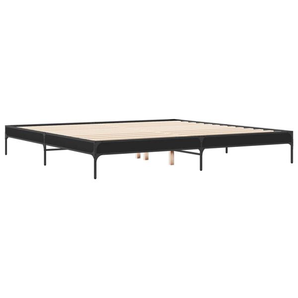 vidaXL Cadre de lit sans matelas noir 200x200 cm