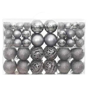vidaXL Boules de No&euml;l 100 pcs gris 3 / 4 / 6 cm
