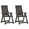 vidaXL Fauteuils pliants inclinables, lot de 2, en plastique anthracite