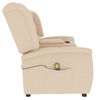 vidaXL Fauteuil de massage inclinable et porte-gobelet 2 places cr&egrave;me