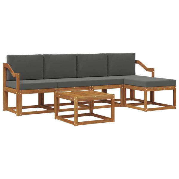 vidaXL Ensemble de canap&eacute;s d'ext&eacute;rieur 6 pcs Naturel et Anthracite