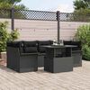vidaXL Ensemble de canap&eacute; de jardin avec coussin 7 pcs Noir Poly rotin