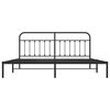 vidaXL Cadre de lit m&eacute;tal sans matelas avec t&ecirc;te de lit noir 200x200cm