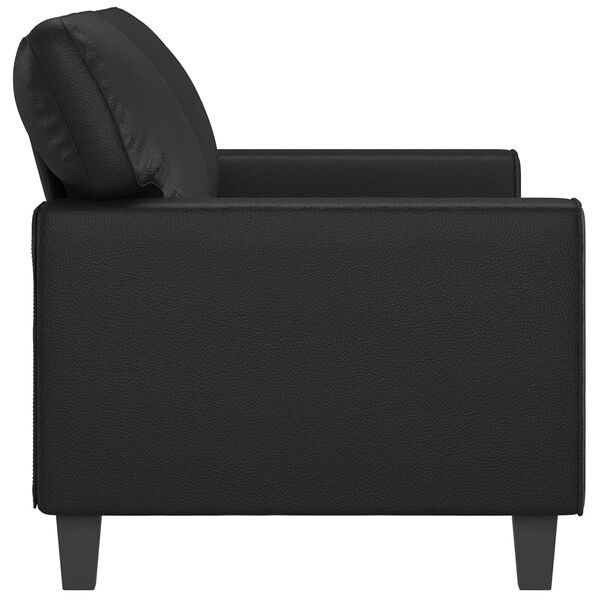 vidaXL Canap&eacute; &agrave; 2 places Noir 140 cm Similicuir