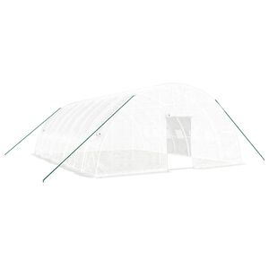vidaXL Serre avec cadre en acier blanc 48 m&sup2; 8x6x2,85 m