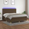 vidaXL Sommier &agrave; lattes de lit matelas et LED Marron fonc&eacute; 180x200cm