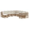 vidaXL Ensemble de canap&eacute;s d'ext&eacute;rieur 11 pc Blanc Naturel et Cr&egrave;me