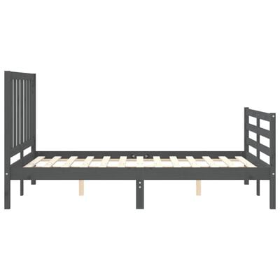 vidaXL Cadre de lit sans matelas gris bois de pin massif