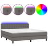 vidaXL Sommier &agrave; lattes de lit avec matelas et LED Gris 180x200 cm