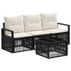 vidaXL Ensemble de canap&eacute; de jardin 4 pcs Noir polyrotin