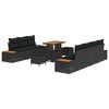 vidaXL Ensemble de canapé de jardin 10 pcs Noir Poly rotin