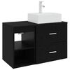 vidaXL Ensemble de mobilier de salle de bain 2 pc Ch&ecirc;ne noir