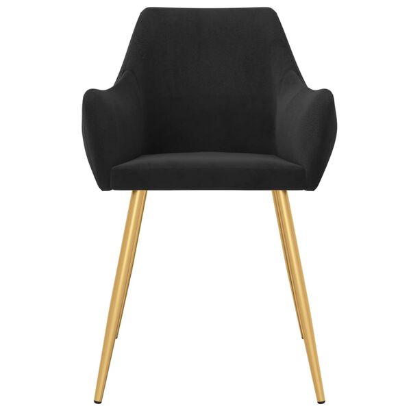 vidaXL Chaises &agrave; manger lot de 2 Noir Velours