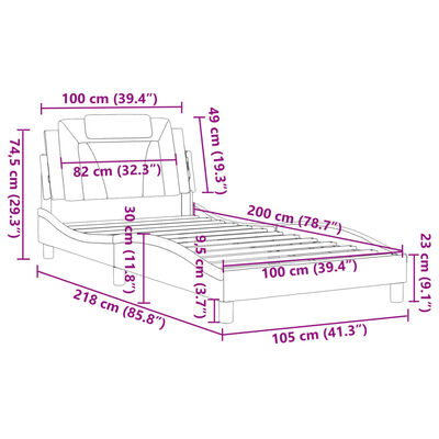 vidaXL Cadre de lit sans matelas cappuccino 100x200 cm similicuir