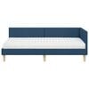 vidaXL Cadre de lit d'angle avec matelas Autre 2 pcs Bleu tissu
