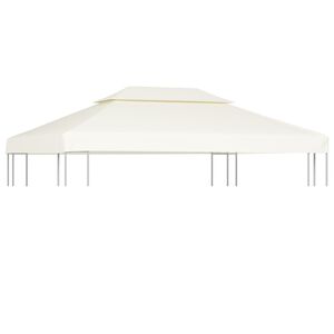 vidaXL Recouvrement de remplacement d'auvent 310 g/m&sup2; Blanc cr&egrave;me 3x4m