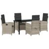 vidaXL Ensemble de salle &agrave; manger pour jardin 5 pc Gris clair