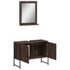 vidaXL Ensemble d'armoires de salle de bain 2 pcs ch&ecirc;ne marron