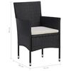 vidaXL Ensemble &agrave; manger de jardin 5 pcs Noir