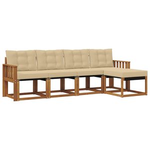 vidaXL Ensemble de canap&eacute;s d'ext&eacute;rieur 5 pc Naturel et Beige