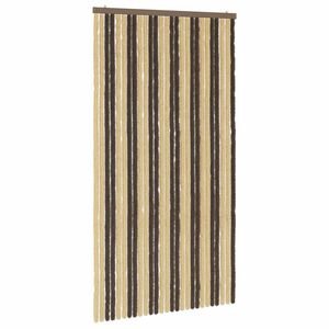 vidaXL Rideau anti-insectes en chenille Marron fonc&eacute; et beige