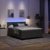vidaXL Lit &agrave; ressort LED Gris clair et blanc 140 x 200 cm