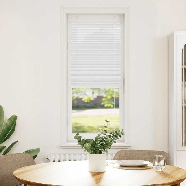 vidaXL Store pliss&eacute; blanc 50x100 cm largeur du tissu 49,4 cm polyester