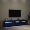 vidaXL Meuble TV 2 pcs Ch&ecirc;ne noir 195 x 35 x 40 cm Bois d'ing&eacute;nierie
