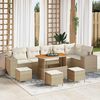 vidaXL Ensemble de canap&eacute; de jardin 10 pcs Beige polyrotin