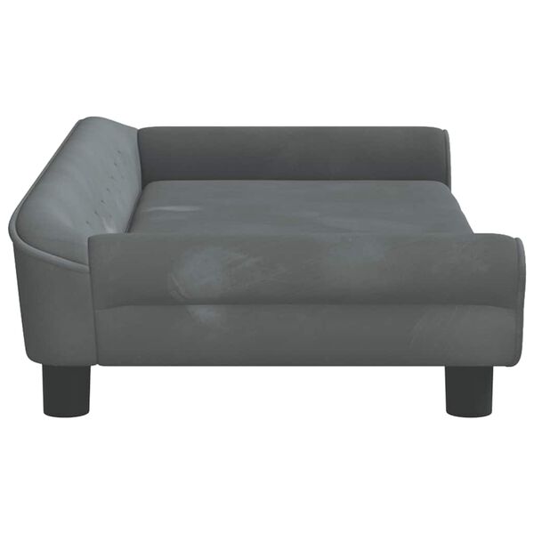 vidaXL Canap&eacute; pour enfants gris fonc&eacute; 100x50x26 cm velours