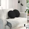 vidaXL Coussins de si&egrave;ge 2 pcs Noir &Oslash;40 x 13 cm tissu