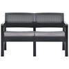 vidaXL Salon de jardin 4 pcs avec coussins Plastique Anthracite