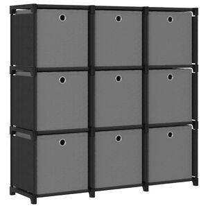 vidaXL &Eacute;tag&egrave;re &agrave; 9 cubes avec bo&icirc;tes Noir 103x30x107,5 cm Tissu