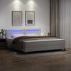 vidaXL Lit &agrave; ressorts avec matelas Blanc 200 x 200 cm Simili cuir