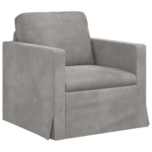 vidaXL Canap&eacute; Gris clair 78 x 78 x 80 cm Velours