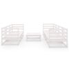 vidaXL Salon de jardin 8 pcs Blanc Bois de pin massif