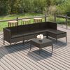 vidaXL Salon de jardin 6 pcs avec coussins r&eacute;sine tress&eacute;e gris
