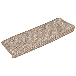 vidaXL Tapis d'escalier 15 pi&egrave;ces 65x21x4 cm Marron clair